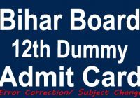 Bihar Board 12th Dummy Admit Card 2024