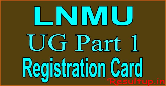 LNMU Part 1 Registration Card 2023