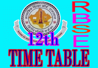 RBSE 12th Time Table 2023 Pdf Download