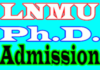 LNMU PhD Admission 2021
