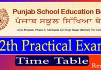 PSEB 12th Practical Exam Date Sheet 2023