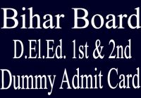 Bihar D.El.Ed Dummy Admit Card 2023