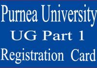 Purnea University Part 1 Registration Card 2023