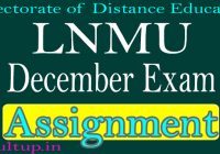 DDE LNMU Assignment Question January 2020