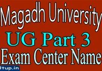Magadh University Part 3 Exam Centre 2020