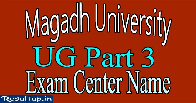 Magadh University Part 3 Exam Centre 2020