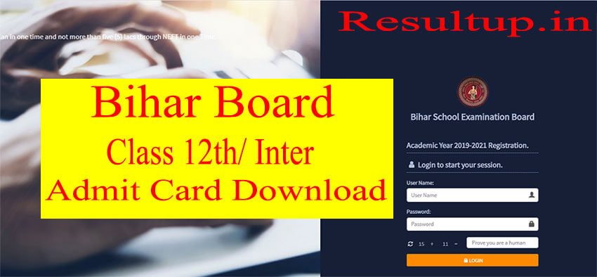 BSEB 12th Admit Card Download