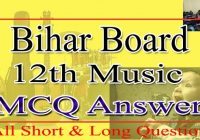 Bihar Board 12th Music Objective Answer 2021