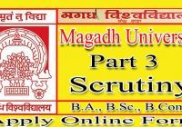 Magadh University Part 3 Scrutiny 2021