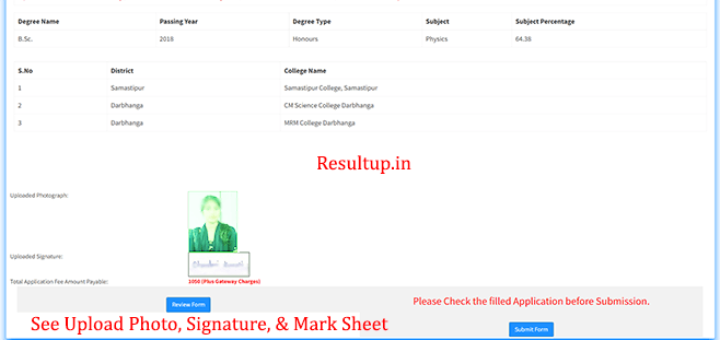 See Uploaded Photo Signature Mark Sheet