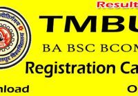 TMBU UG Semester-1 Registration Card 2023-27