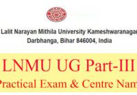 LNMU UG Part 3 Practical Exam Date 2020-23