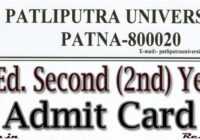 Patliputra University B.Ed Second Year Admit Card 2023