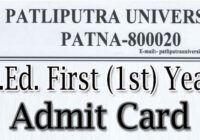 Patliputra University B.Ed 1st Year Admit Card 2021