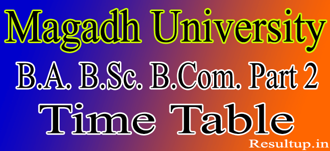 MAgadh University Part 2 Exam Date Sheet