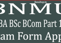 BNMU Part 1 Exam Form Date 2022