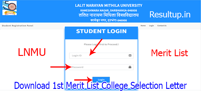 LNMU PG 1st Merit College Selection Latter 