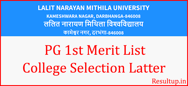 LNMU PG 1st Merit College Selection Latter