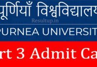 Purnea University Part 3 Admit Card 2022
