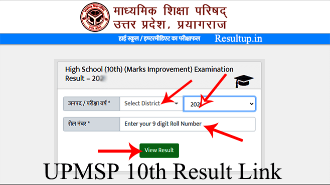 UPMSP 10th Result Direct Link