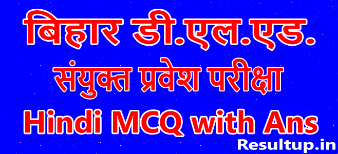 Bihar DElEd Entrance Exam Hindi MCQ Ans
