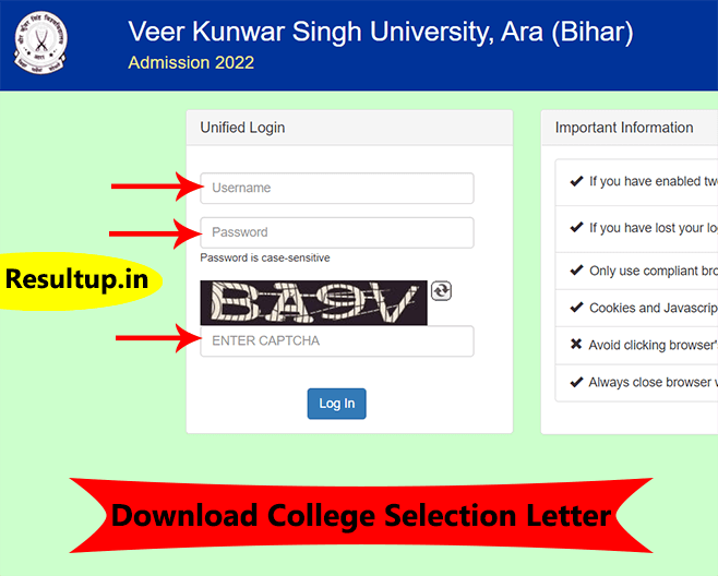 Download UG College Selection Letter