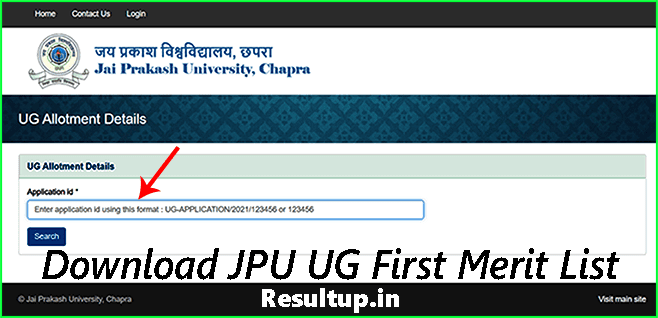 JPU UG First Merit List Download