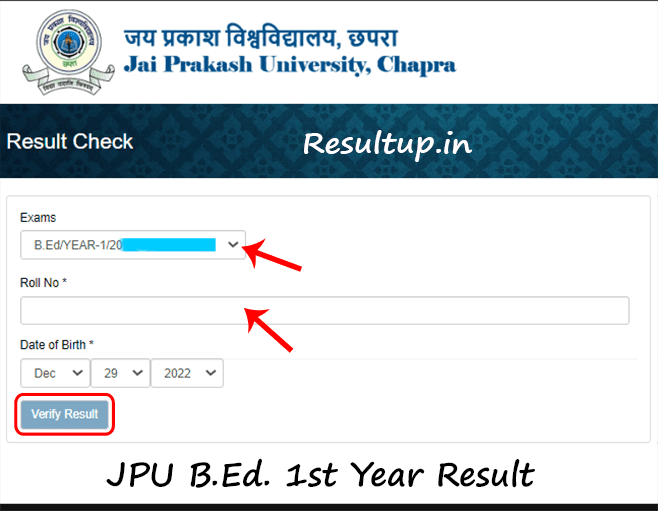 JPU BEd First Year Result 2022