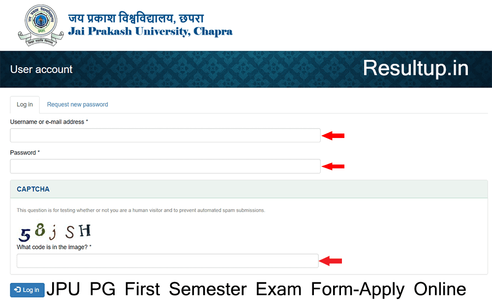 JPU PG First Semester Exam Form-Apply Online