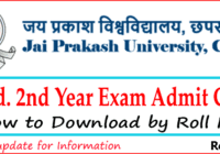 JPU BEd 2nd Year Exam Admit Card 2021-23