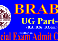BRABU PArt 1 Speical Exam Admit Card 2023