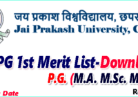 JPU PG 1st Merit List 2023