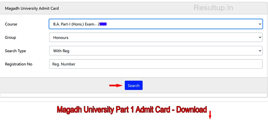 Magadh University Part 1 Admit Card Download