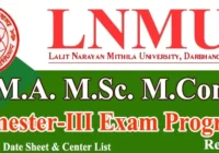 LNMU PG 3rd Semester Exam Date Sheet 2023