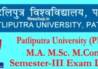Patliputra University PG 3rd Semester Exam Date 2023