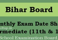 Bihar Board Monthly Exam Date Sheet 2023